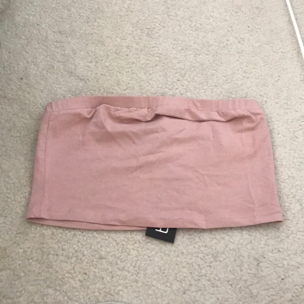 light pink boohoo bandeau
